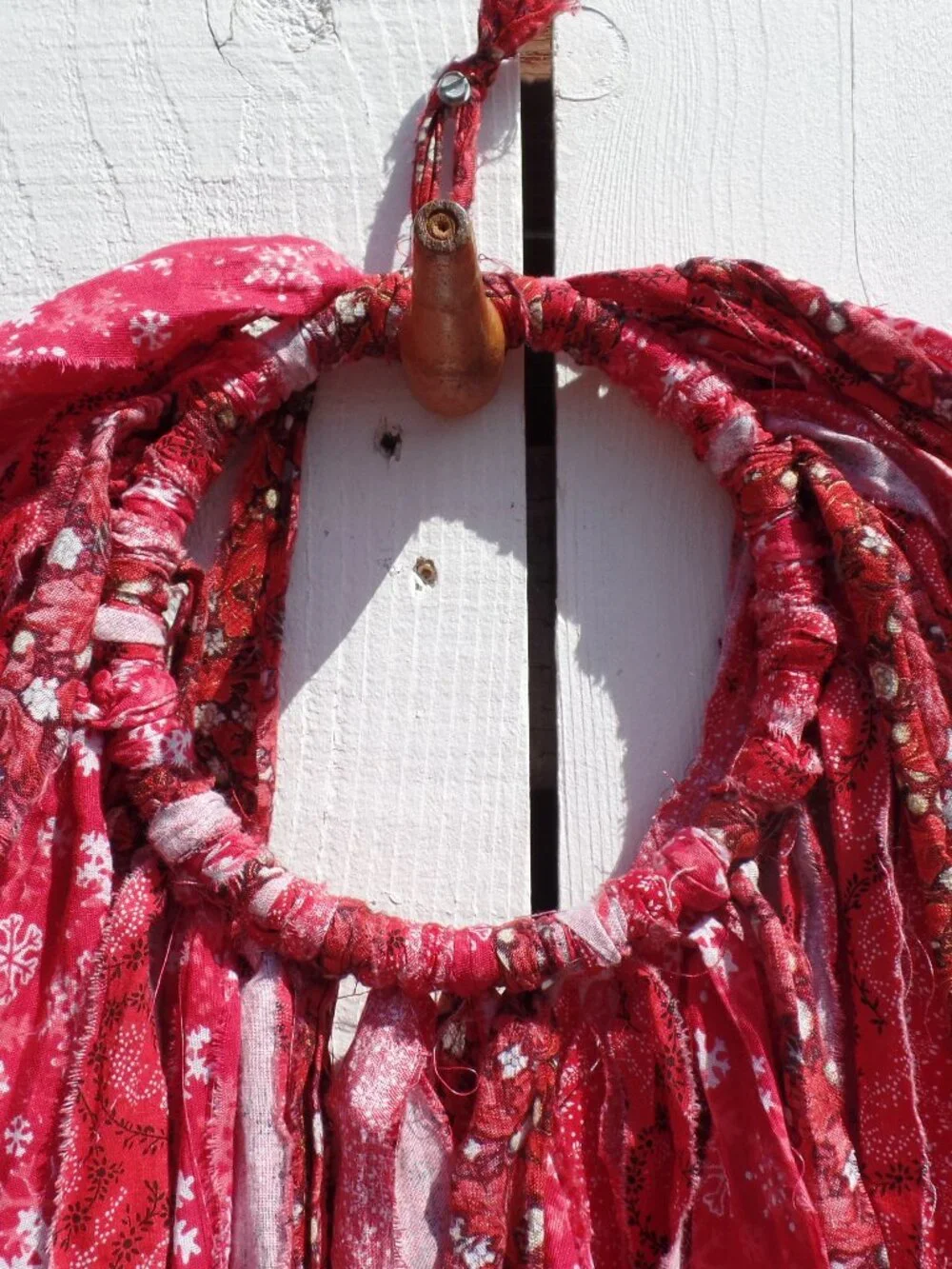 Hand Crafted  Distressed Wall Swag VINTAGE Hoop HOLIDAY